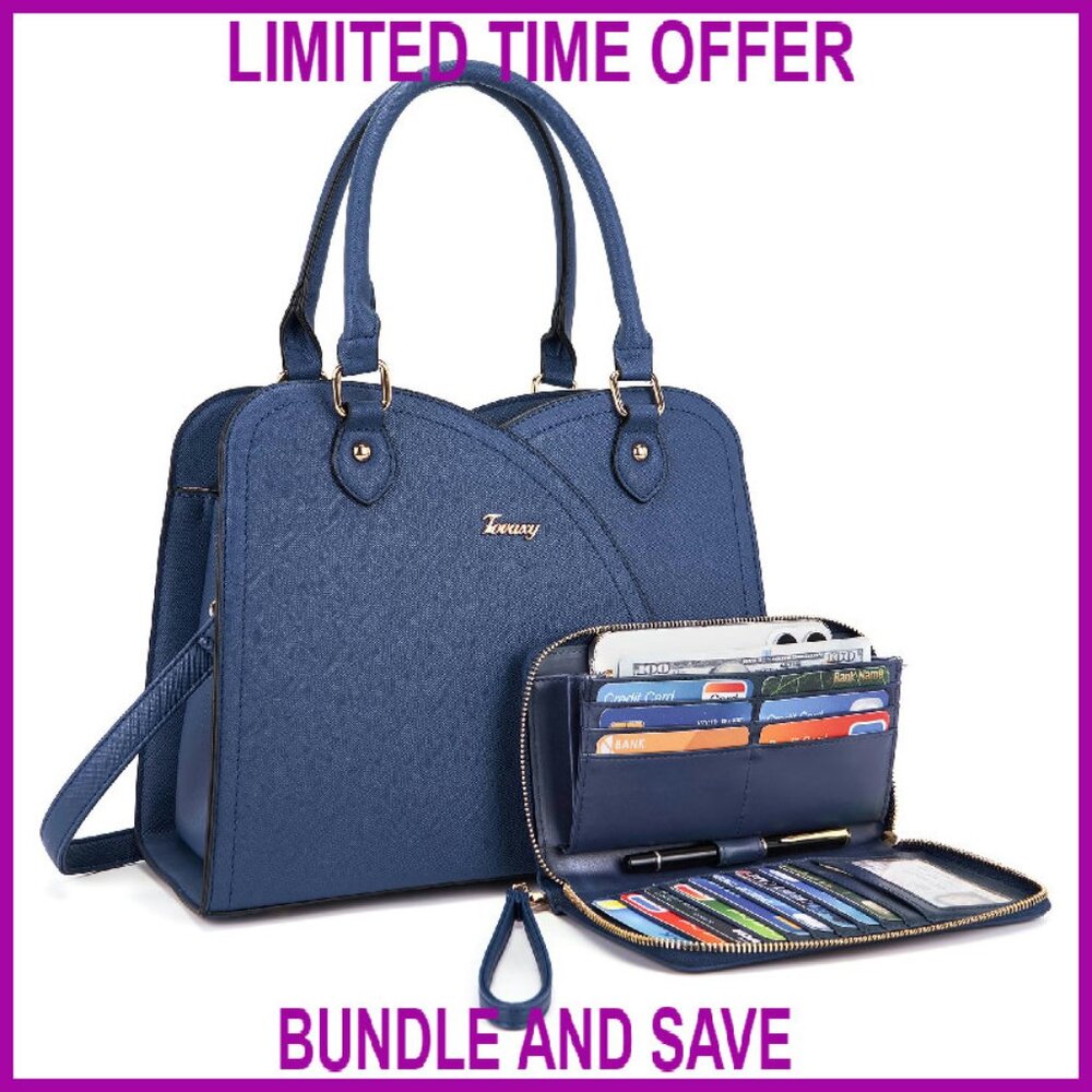 Structured Satchel Handbag Set with Wallet, Adjus… - image 1